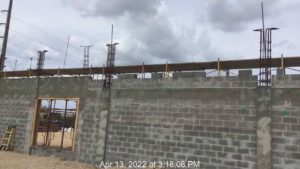 lay cmu on top of poured tie beam southside min